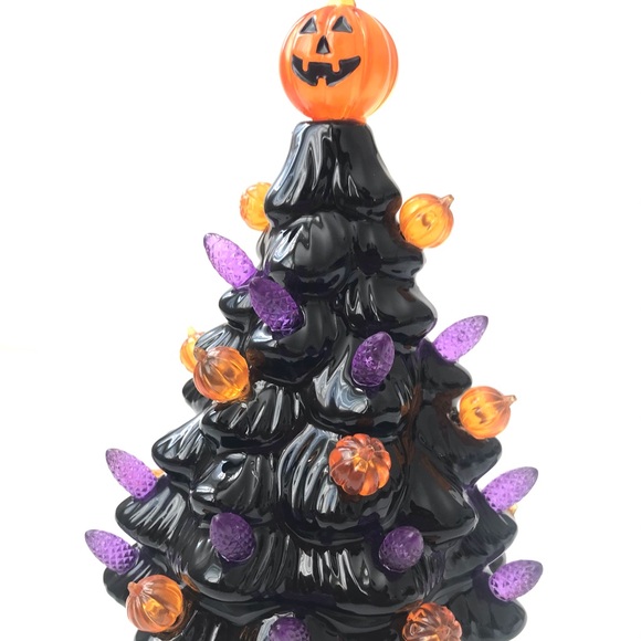 🖤New🧡 Retro💜 Small Ceramic Halloween Tree - Picture 5 of 12